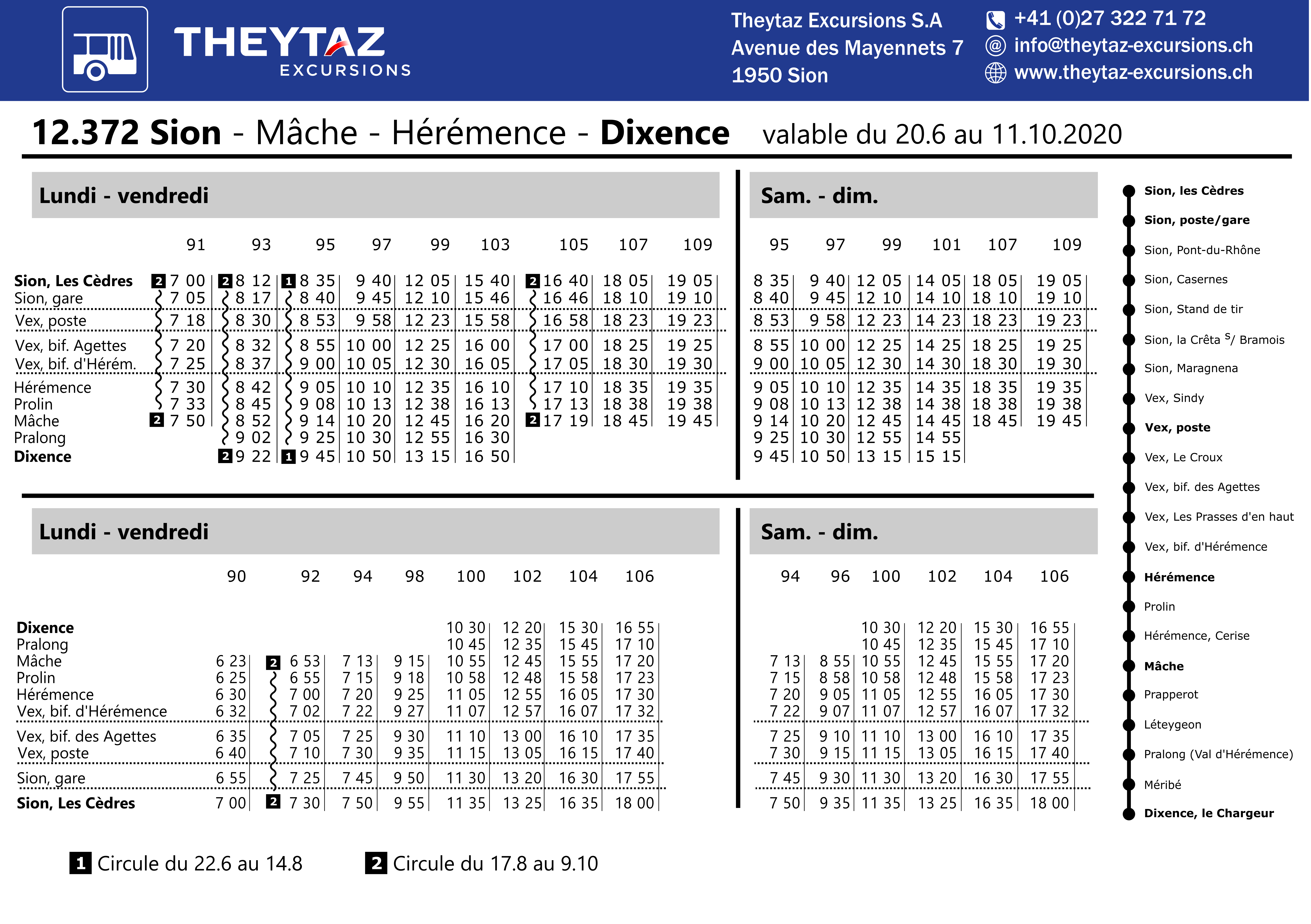 theytaz excursions horaires