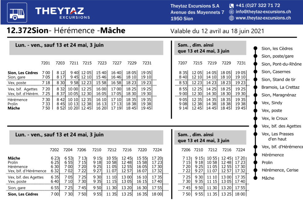 theytaz excursions horaires