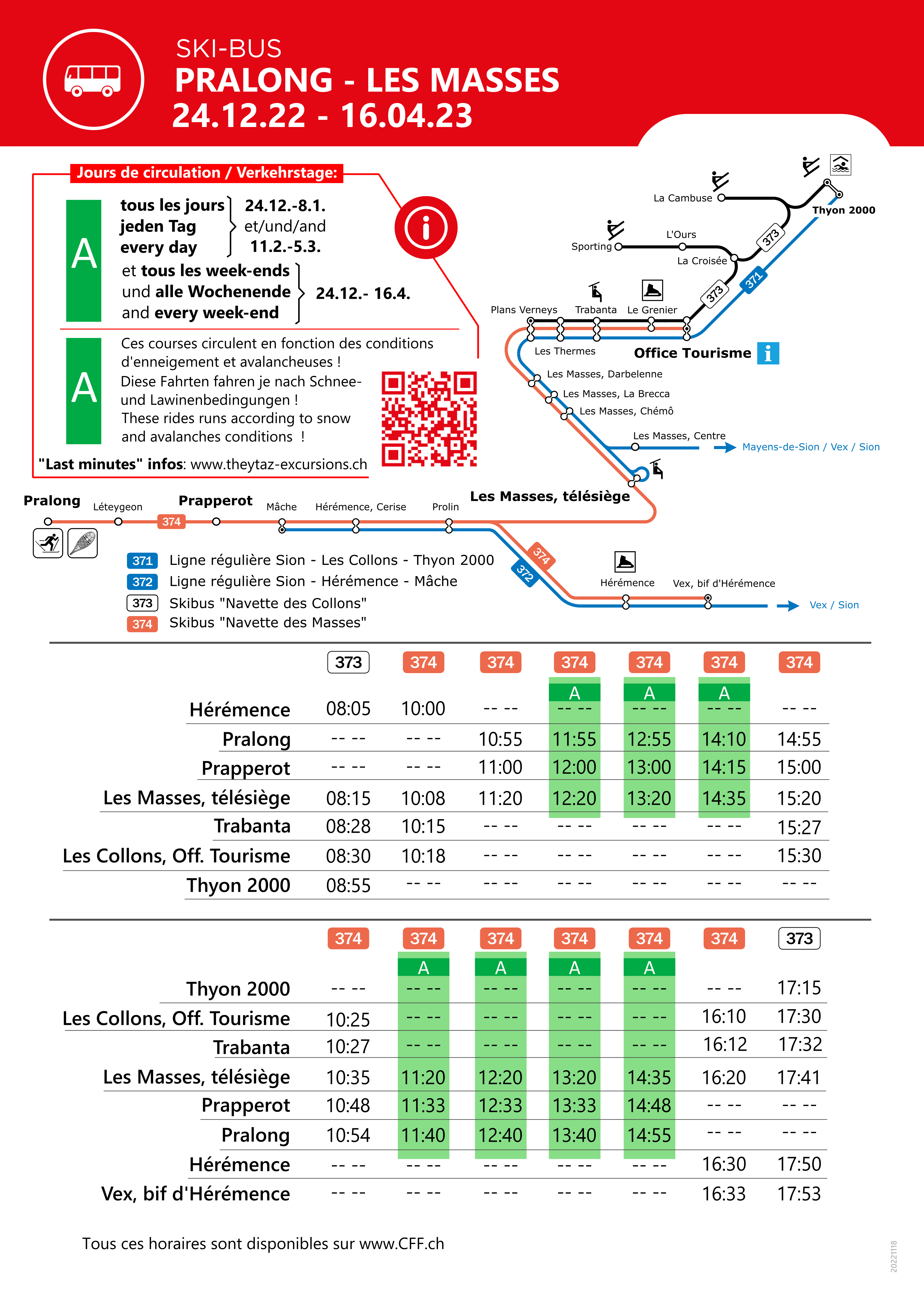 HORAIRE Theytaz Excursions